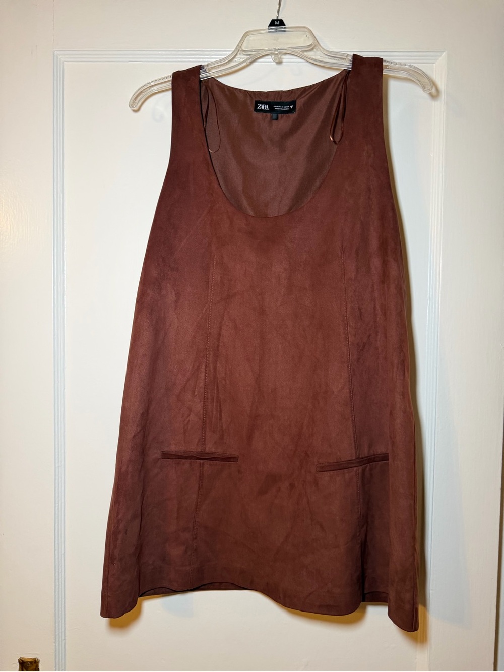 Zara Rust Brown Sleeveless Suede-Look Tunic